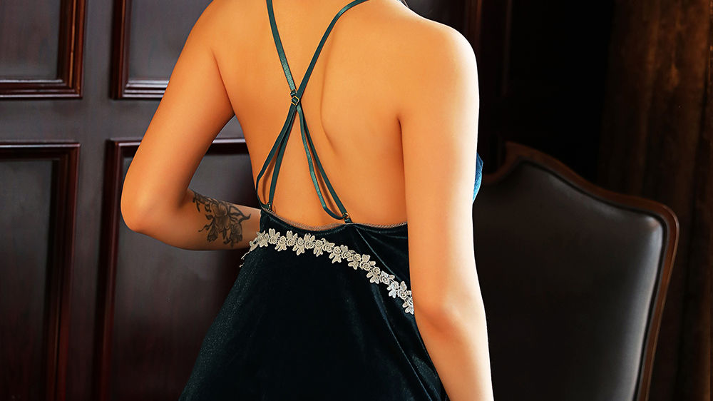 Velour Blue Night Dress