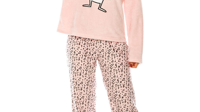 2 Piece Pink Mouse Pajama Set