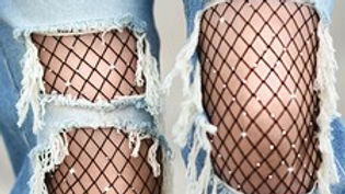 KILLER LEGS Shine Bright Scattered Rhinestones Fishnets