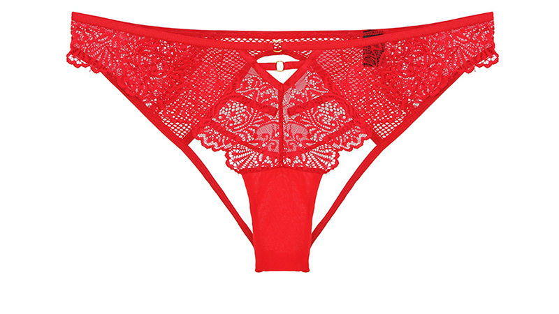 Lace Strappy Open Crotch Cheeky Panty