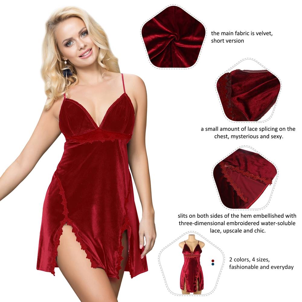 Velour Red Night Dress