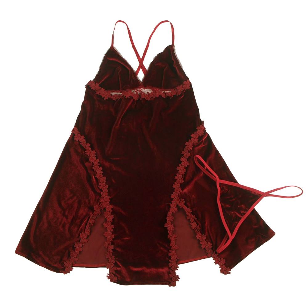 Velour Red Night Dress