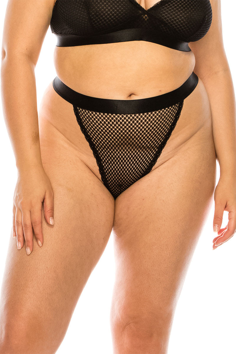 Noir Shimmer Triangle Bralette Set