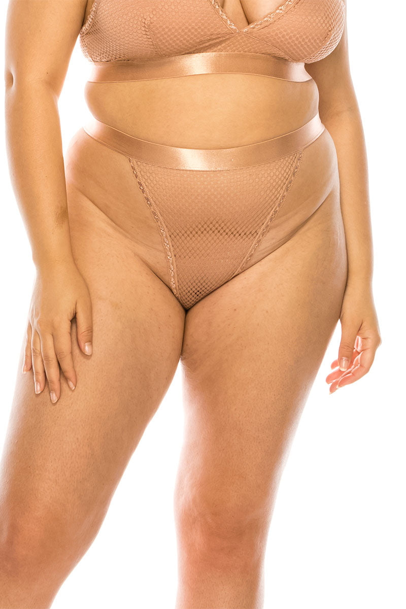 Nude Shimmer Triangle Bralette Set