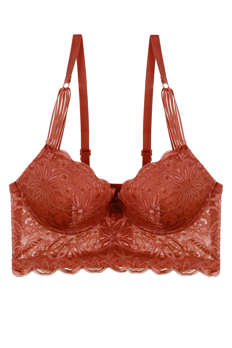 Bossa Nova Floral Lace Trim Bra