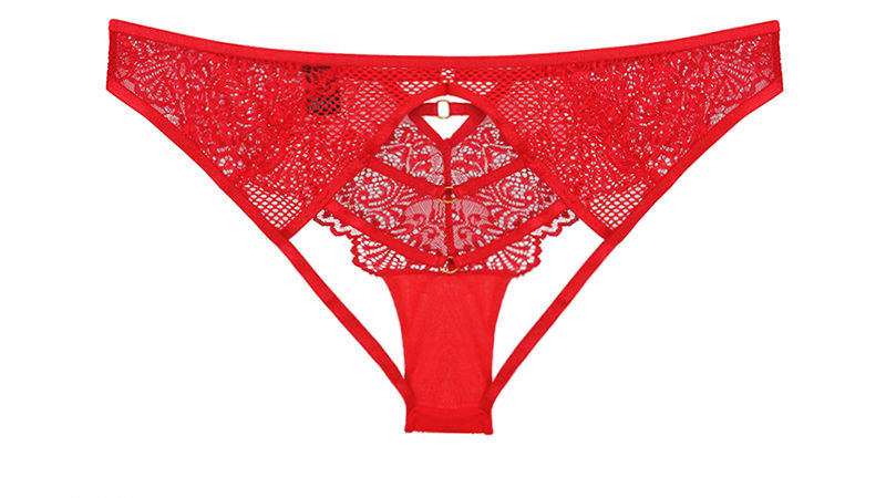 Lace Strappy Open Crotch Cheeky Panty