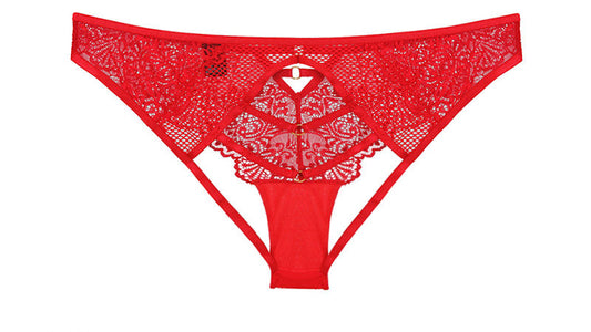 Lace Strappy Open Crotch Cheeky Panty