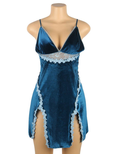 Velour Blue Night Dress