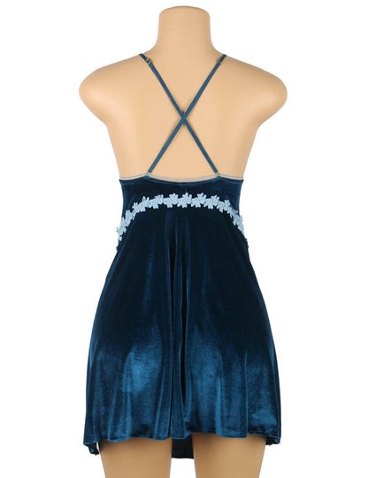 Velour Blue Night Dress