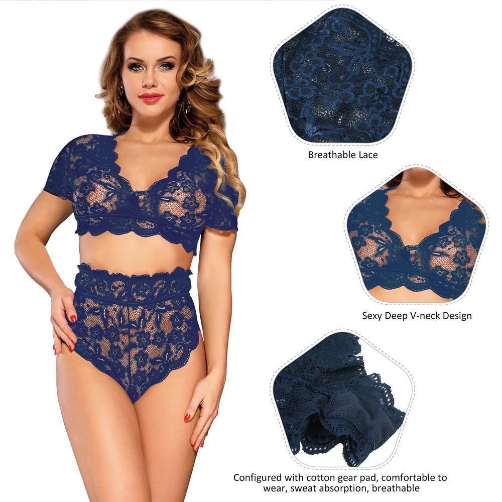 Lily Dark Blue Lingerie Set