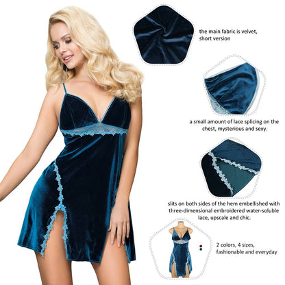 Velour Blue Night Dress