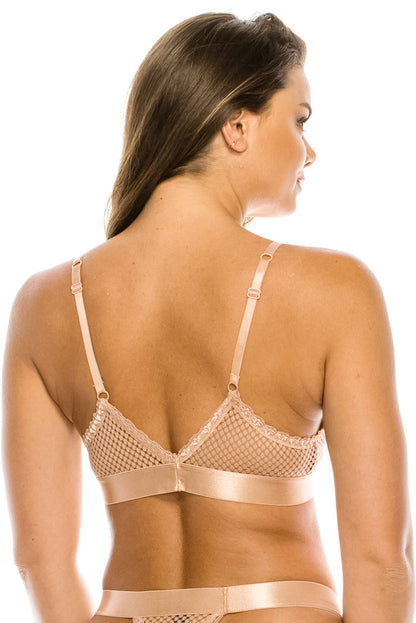 Nude Shimmer Triangle Bralette Set