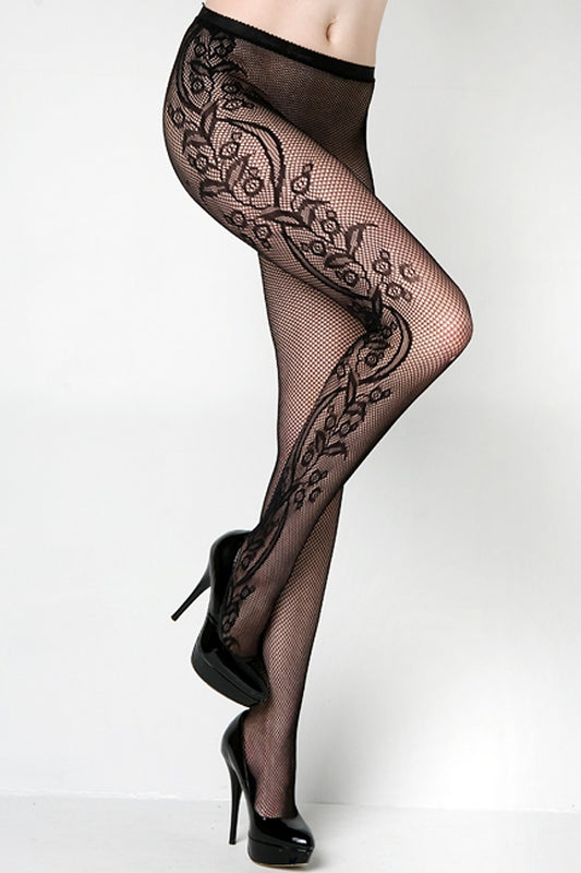 Stella Elyse OUTER FLOWER BLOSSOM VINES FISHNET PANTYHOSE