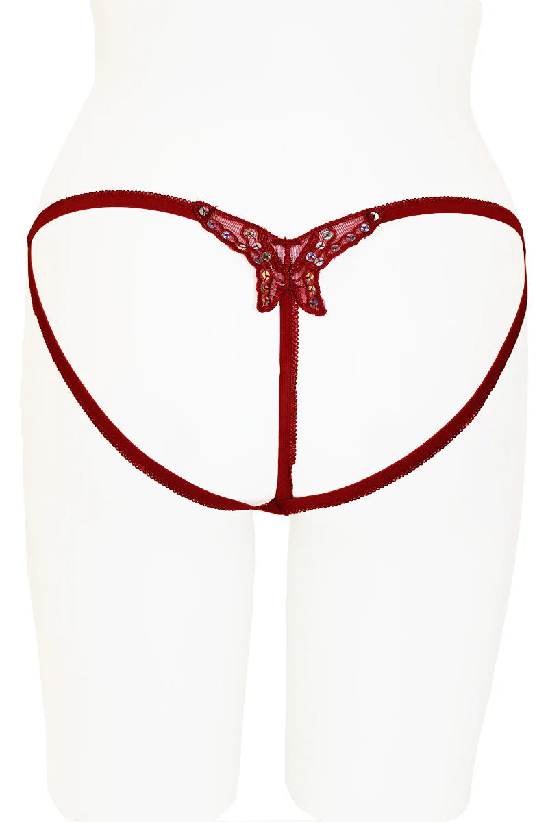 Butterfly Crotchless Thong
