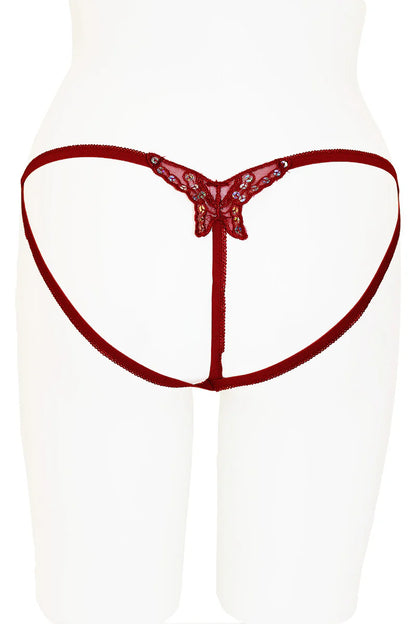 Butterfly Crotchless Thong