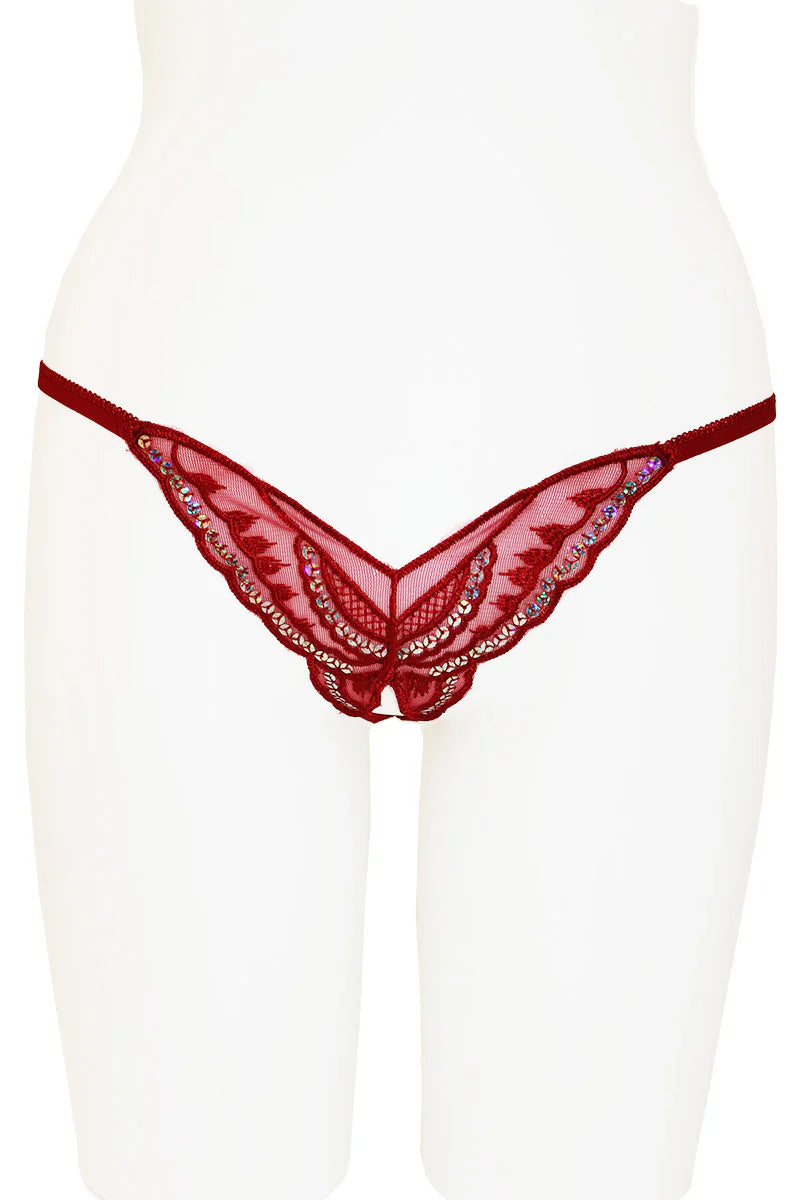 Butterfly Crotchless Thong