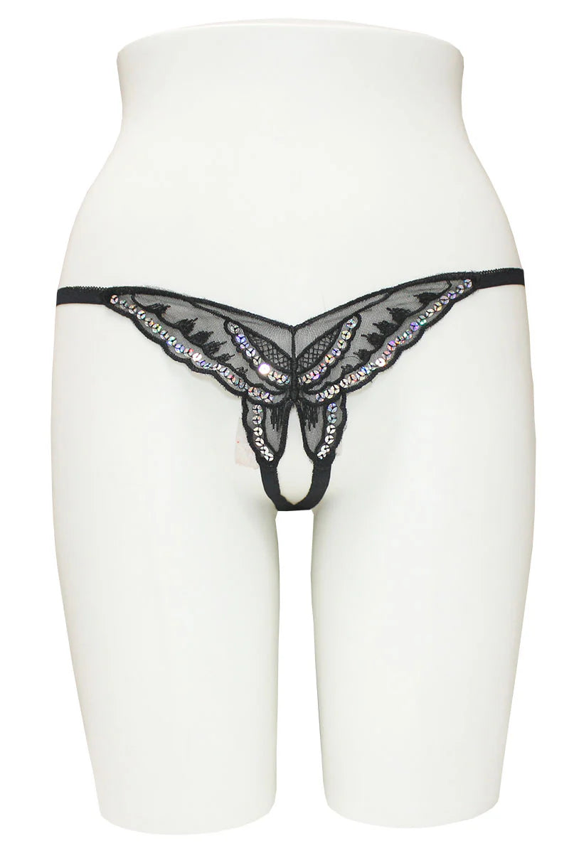 Butterfly Crotchless Thong