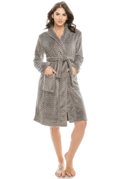 Plush Grey Bath Robe