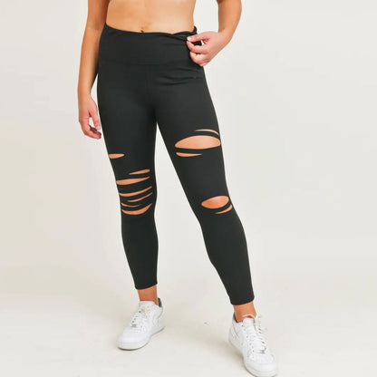 CURVY Laser Cut Highwaist Leggings