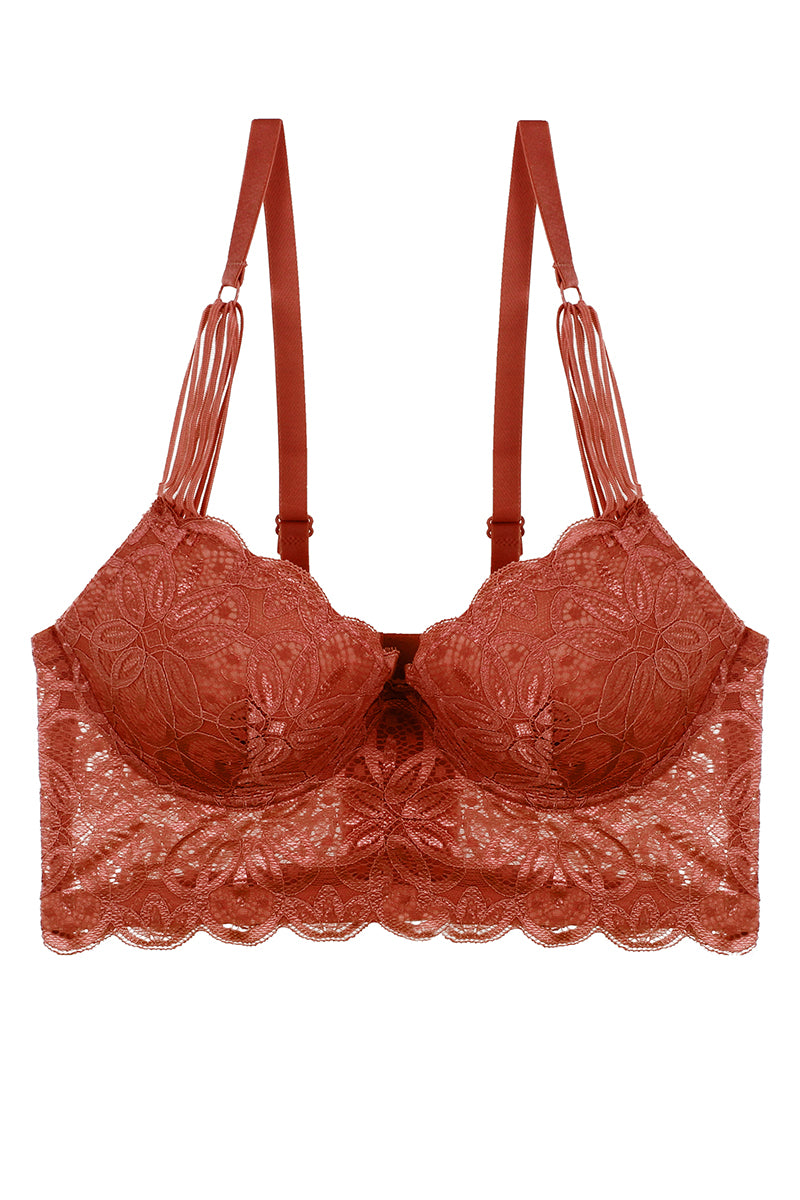 Bossa Nova Floral Lace Trim Bra