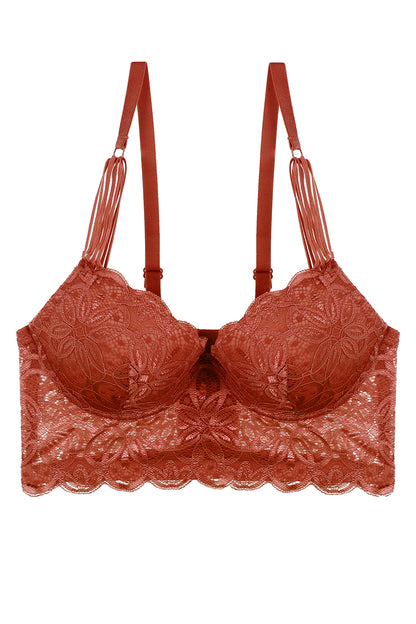 Bossa Nova Floral Lace Trim Bra