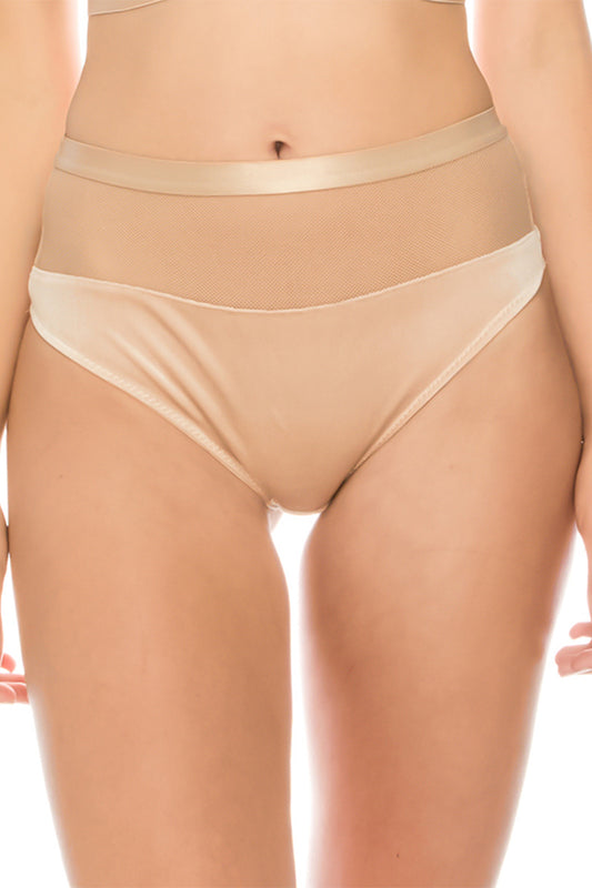 Ivory Velvet Hi Waist Thong