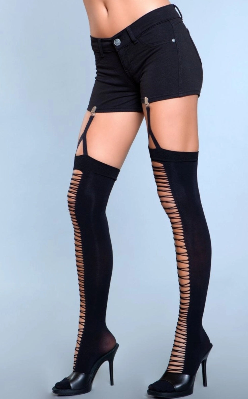 Illusion Clip Garter Thigh Highs