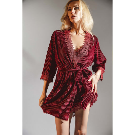 Burgundy Velvet Velour Robe