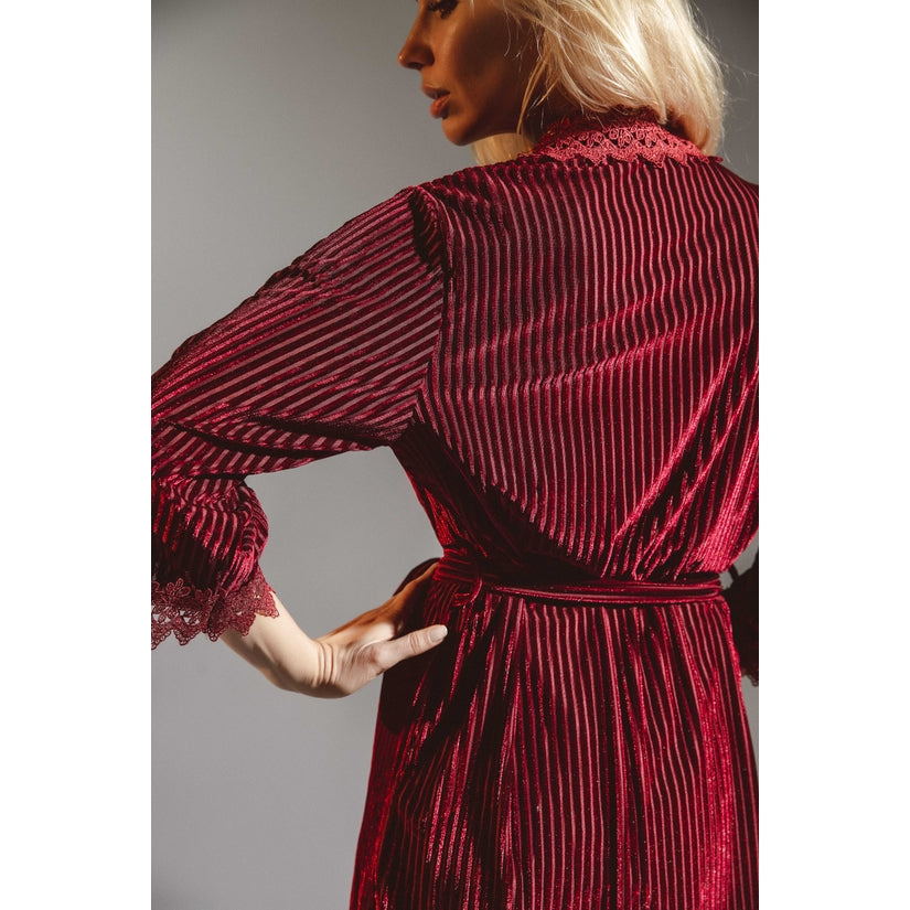 Burgundy Velvet Velour Robe