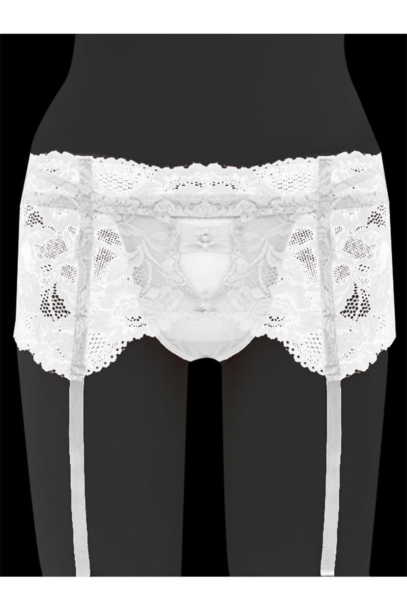 Pristine Floral Lace Garter Belt